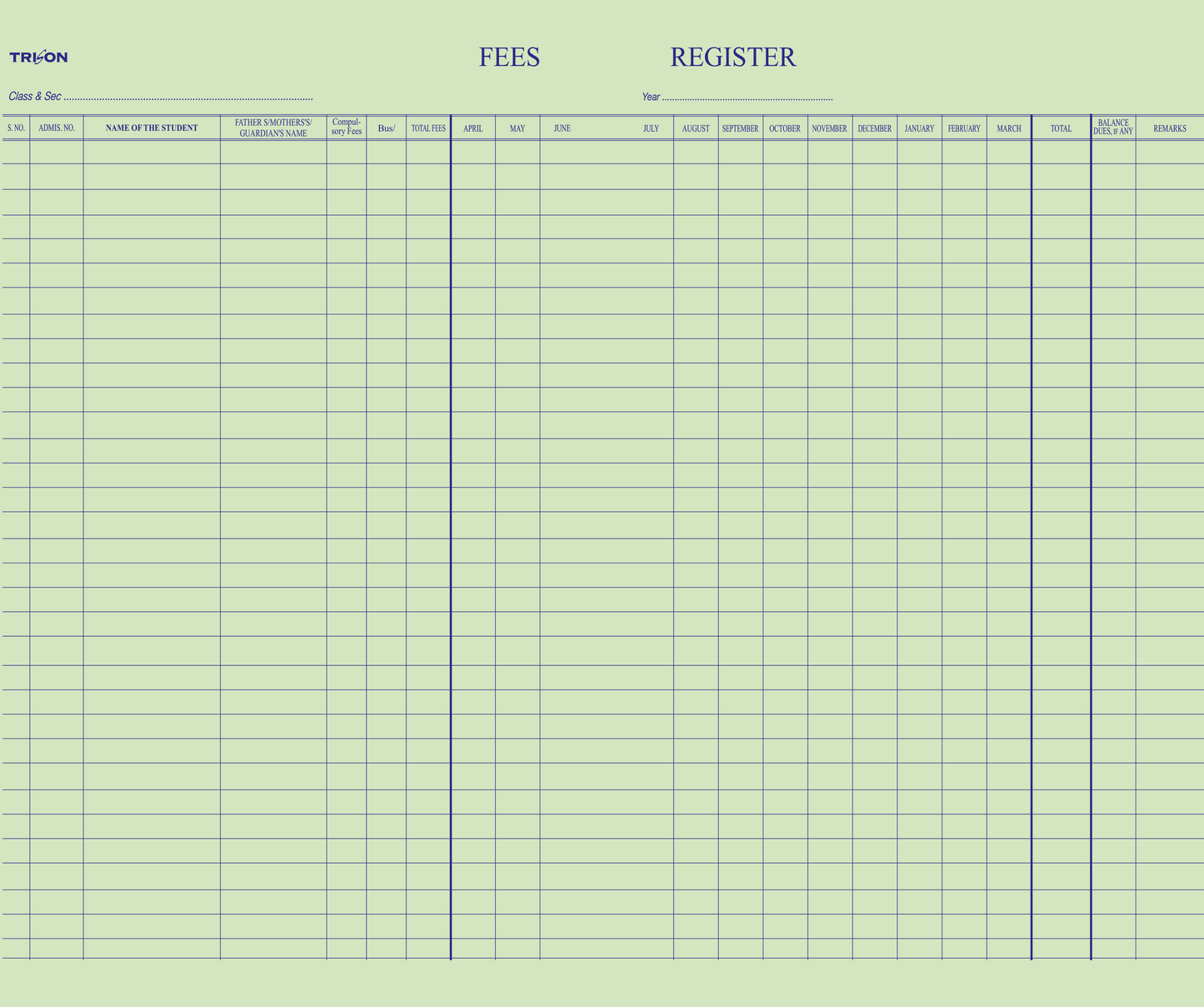 Fees Register