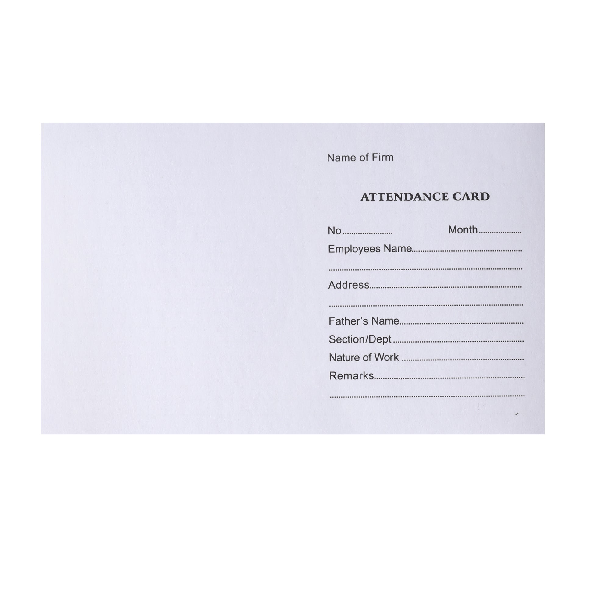 Trison Attendance Card ideal for handling the accounting records of labor, and staff in any organization | Pack of 100 foldable cards | Pre-printed attendance format | 150 GSM of premium quality thick white paper board | Easy to fold | pocket-size card | Size: 11x17.5 cm | attendance card | attendance | labour attendance | labour card | workers card | workers attendance | worker | wages card | staff attendance card | staff attendance | monthly attendance