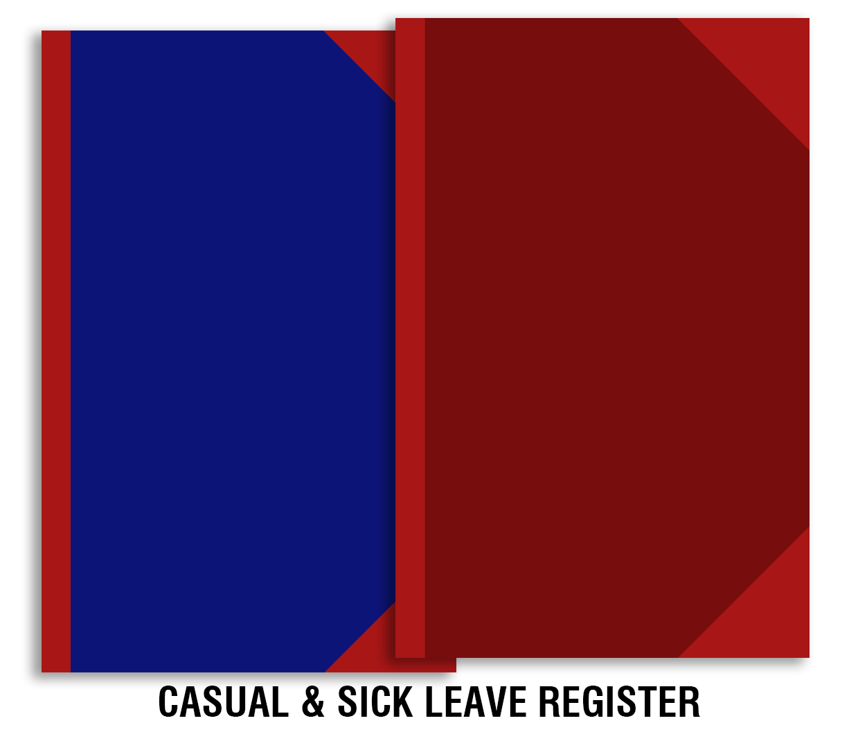 Trison Casual & Sick Leave Register | 70 GSM | Archival quality acid-free green ledger paper | Manually stitched and red canvas hardbound (R/B binding) | PVC rexine cover | Pre-printed format | Size: 21.5x34 cm | Available in No./Pages: 1/64, 2/128, 3/192, 4/256, 6/384 & 8/512 | casual & sick leave | casual sick leave 