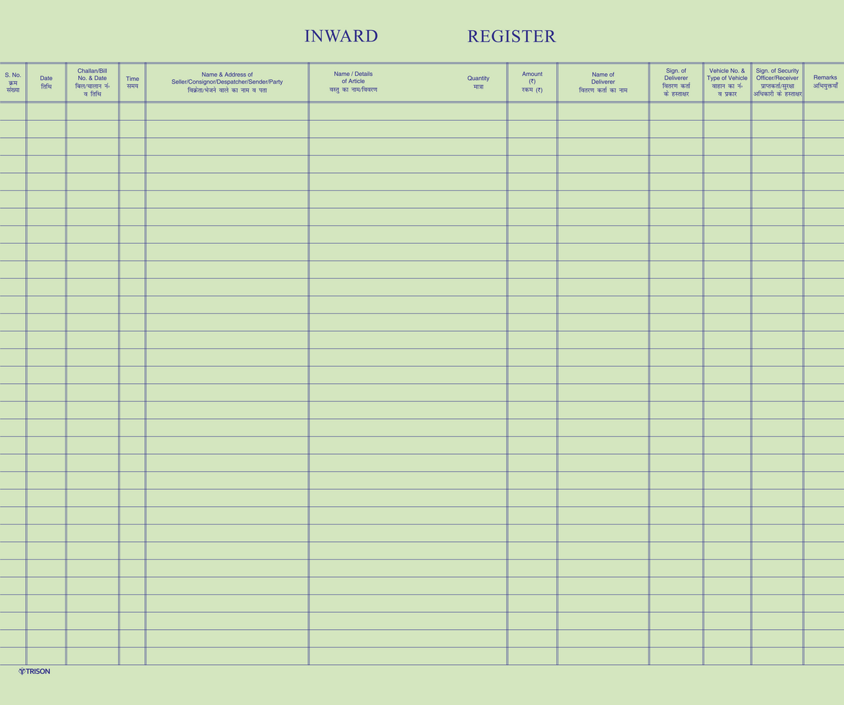 Inward Register – Trison