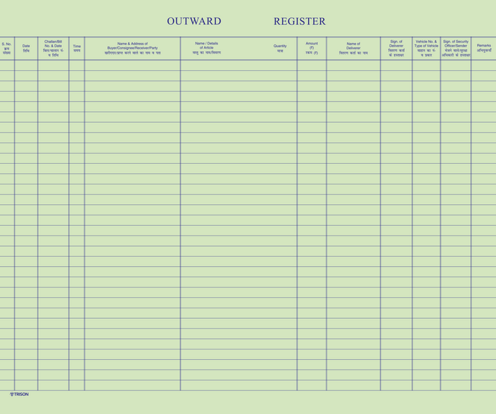 Outward Register – Trison