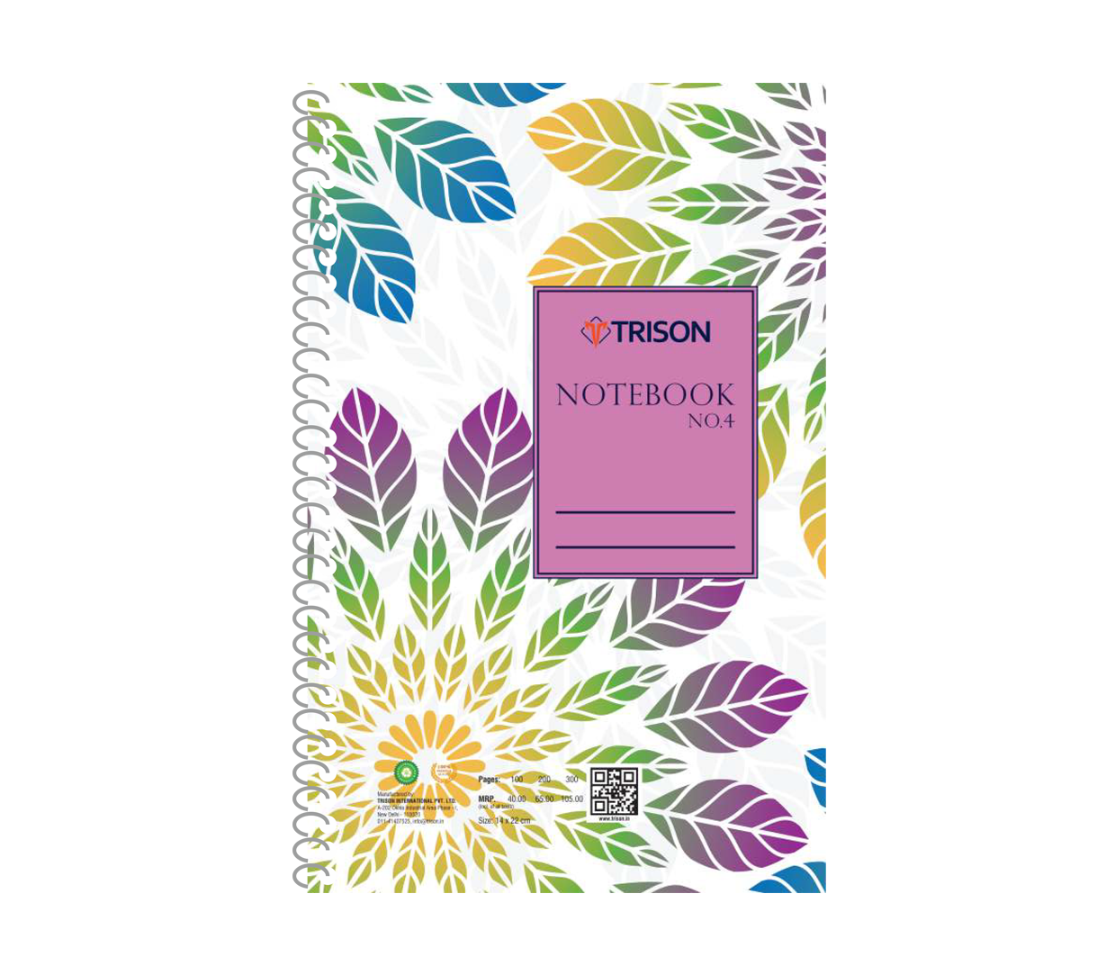 4 Pack (a5) Spiral Notebooks Journal Hardcover 8.26 X 5.9 Inch 160