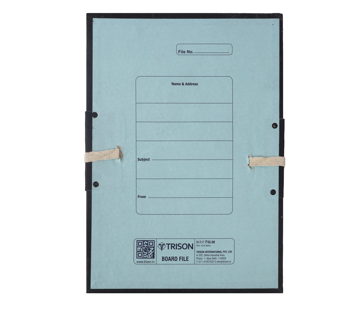 Trison Board File ideal for all public and private organizations, the army, military, schools, colleges, government offices, personal use | Thick and premium quality board | Comes with two horizontal straps for extra protection | Lace tie closure | Size: 35x25 cm | file board | office file board | flap file 